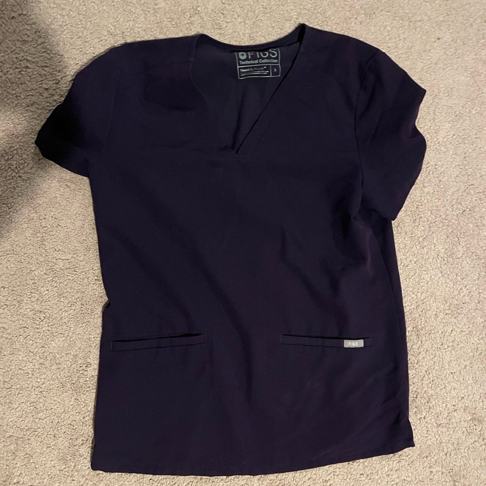 Figs three pocket scrub top - purple